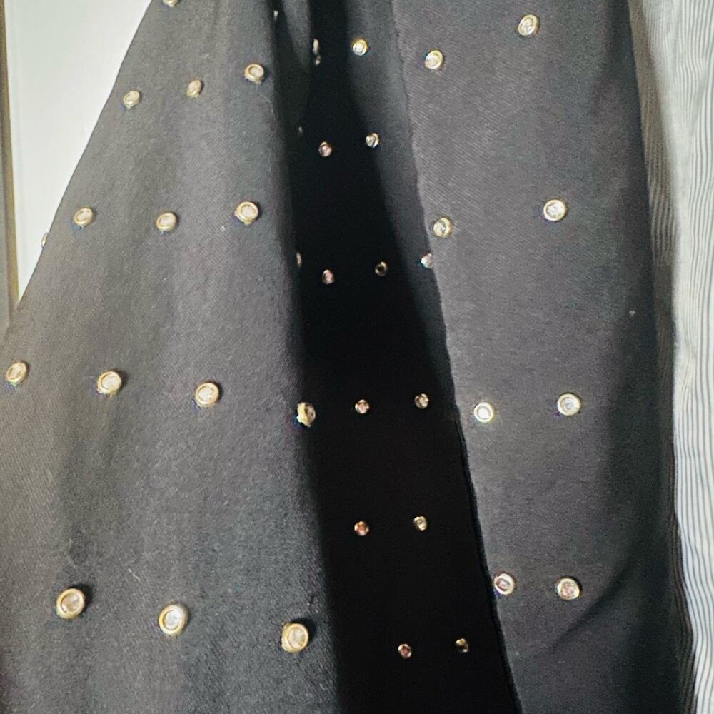 BADGLEY MISCHKA Black Gold Studded Grommets Tailored Edgy Blazer Size 0 - Picture 6 of 12